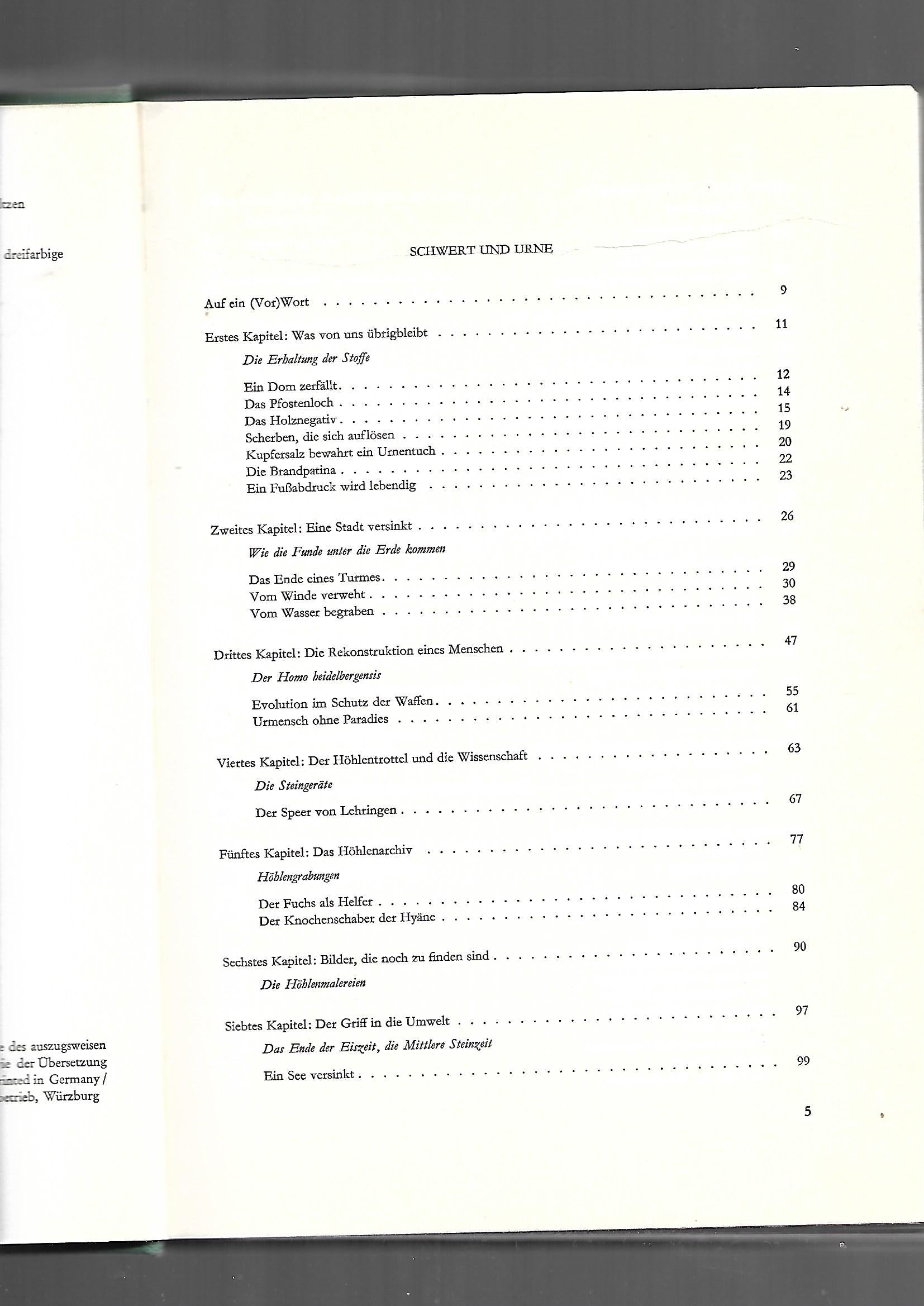 Kulturgeschichte Georg Kleemann Schwert und Urne Frank'sche Verlagshandlung W. Keller & Co 1964