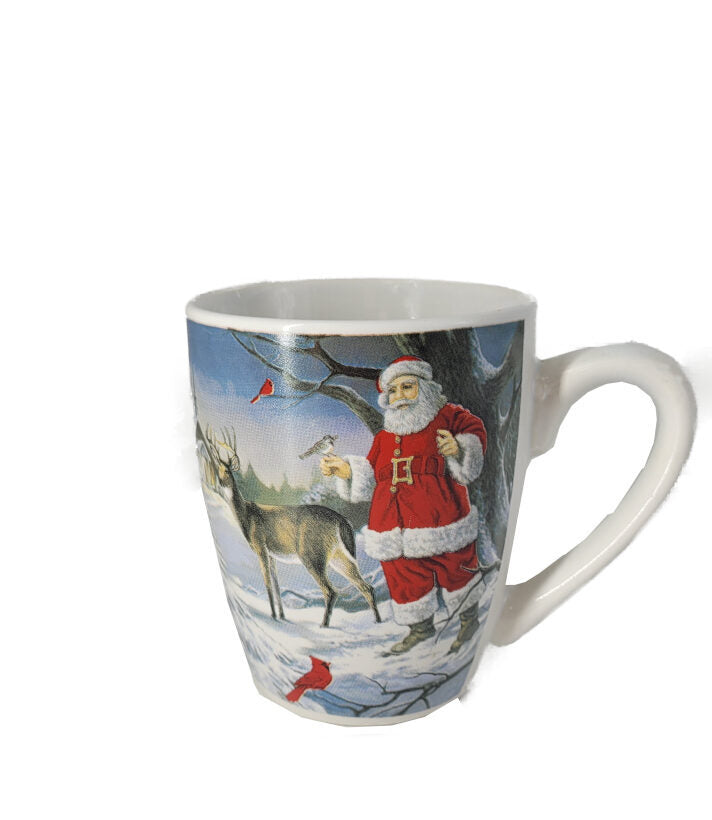 Tasse Weihnachtstasse - Der Weihnachtsmann spricht mit den Tieren