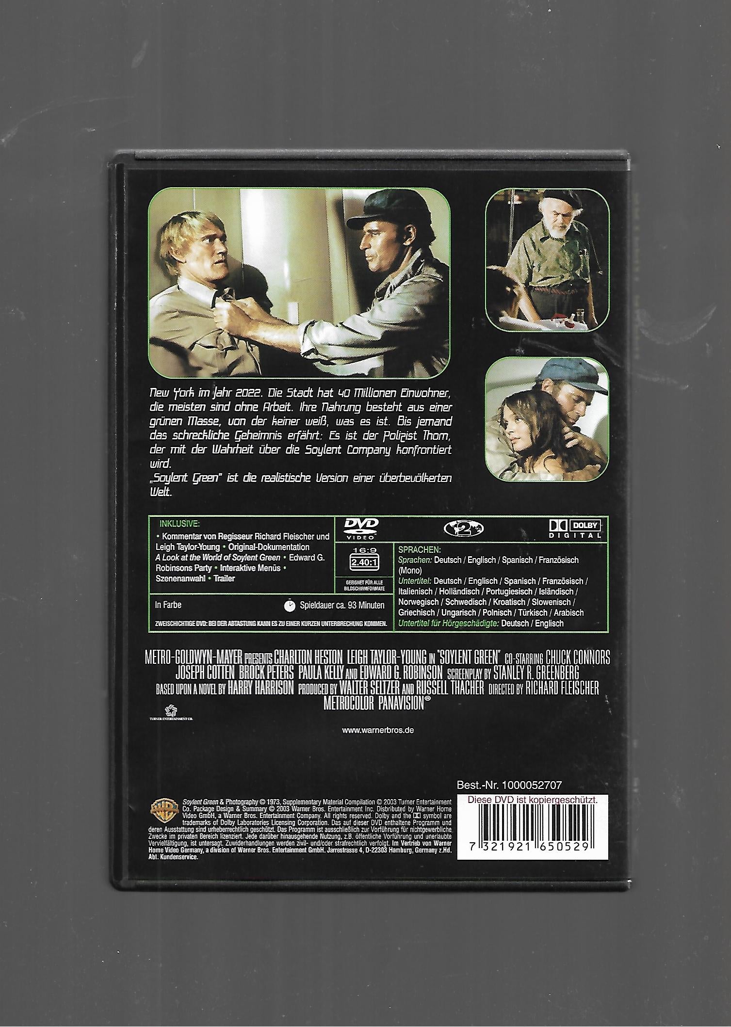 DVD Soylent Green - Jahr 2022 die überleben wollen (mit Charlton Heston) -gebraucht- FSK ab16