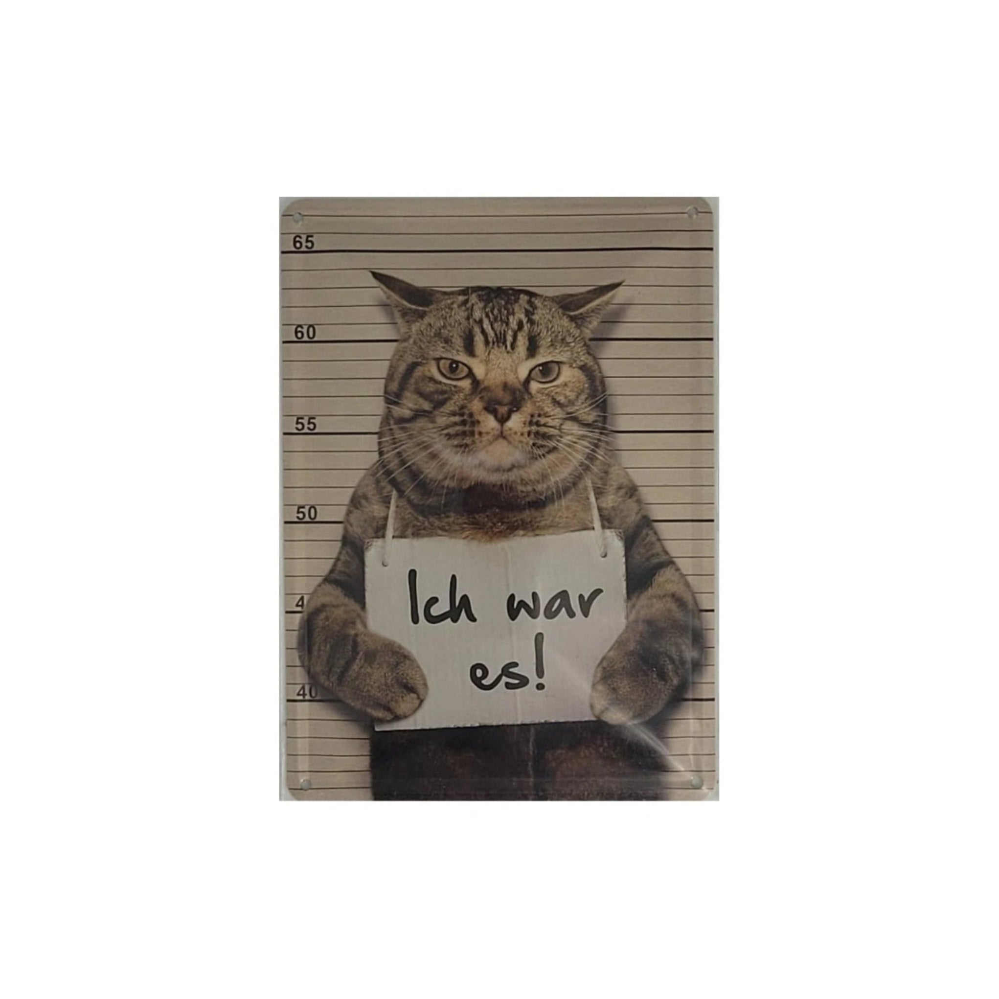 Spruchschild "Ich war es !" - Katze (10 x 15 cm)