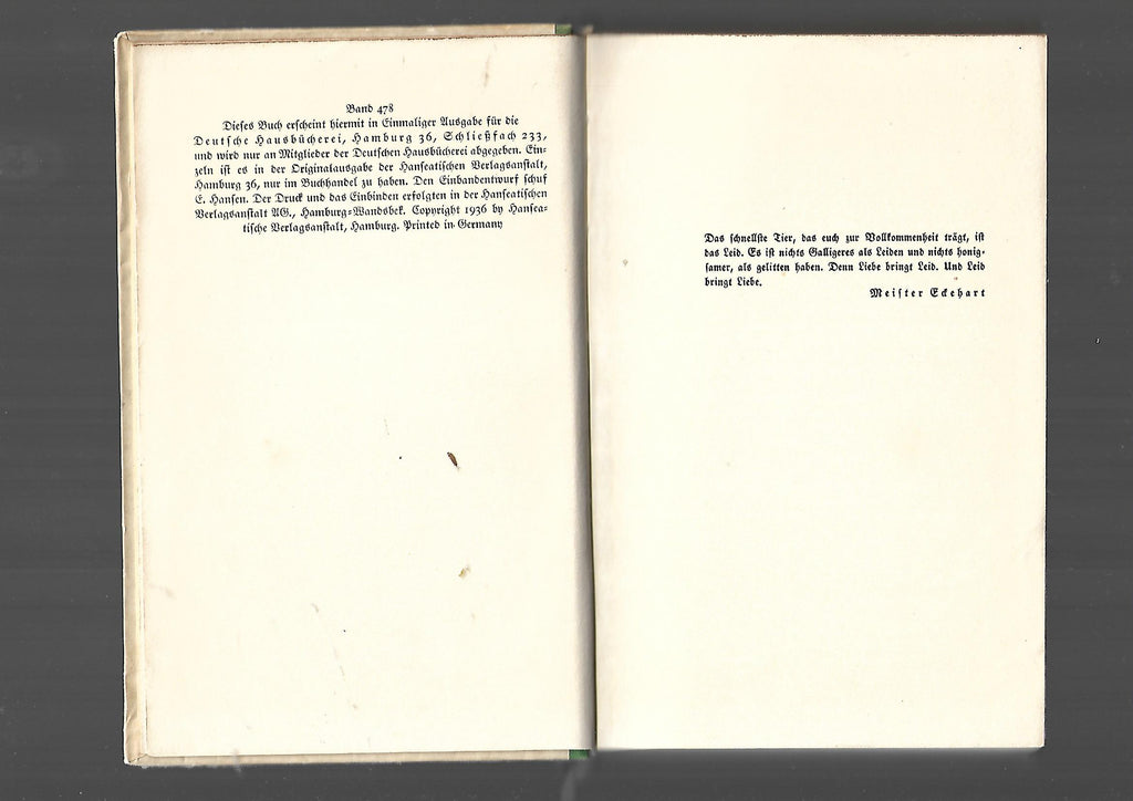 Erzählungen Hermann Stahl Traum der Erde Hanseatische Verlagsanstalt 1936