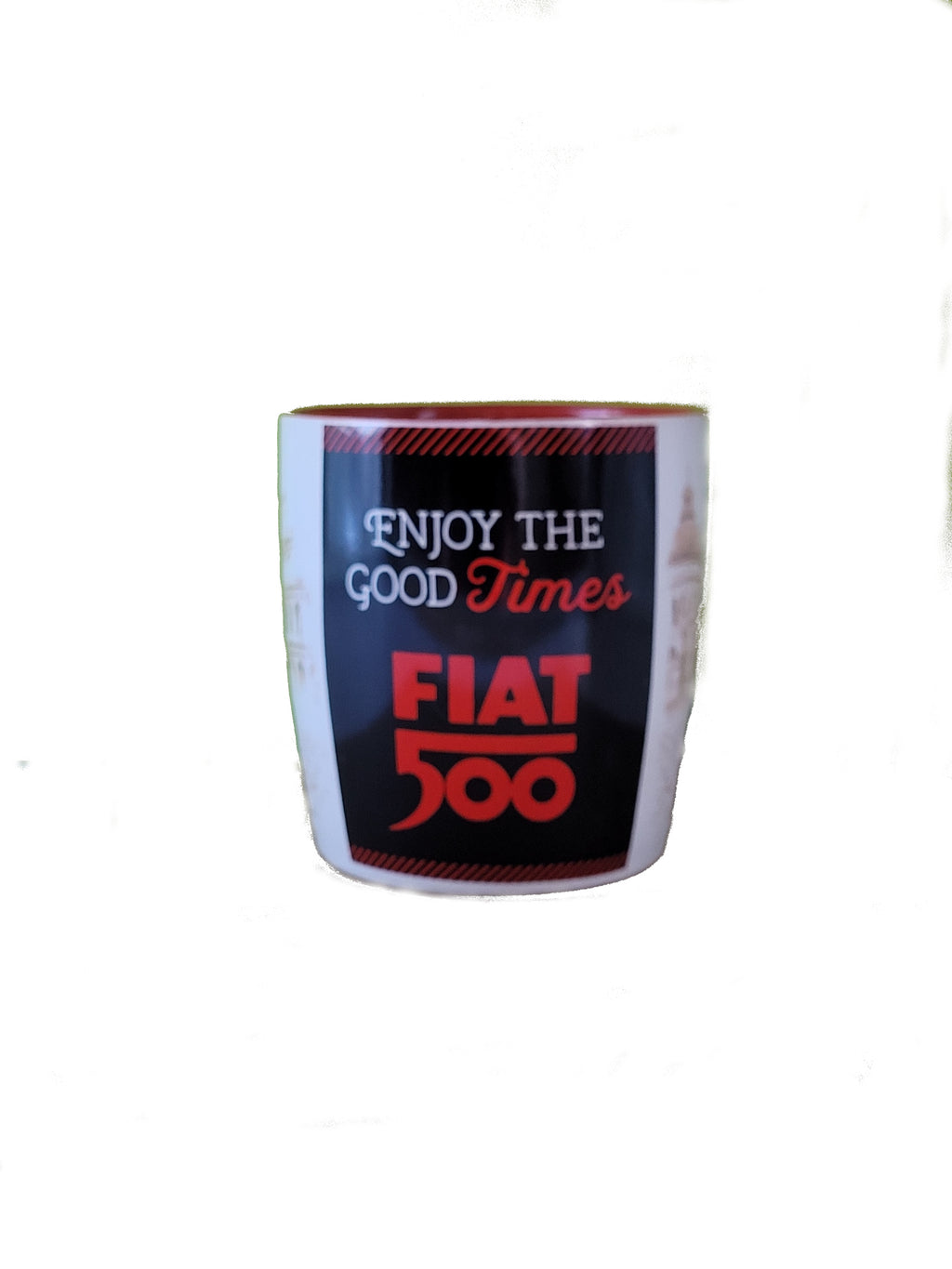 Tasse FIAT 500 - Enjoy the good Times (Nostalgic Art) blauer fiat 500 Hintergrund typische italenische Architektur, enjoy the good times