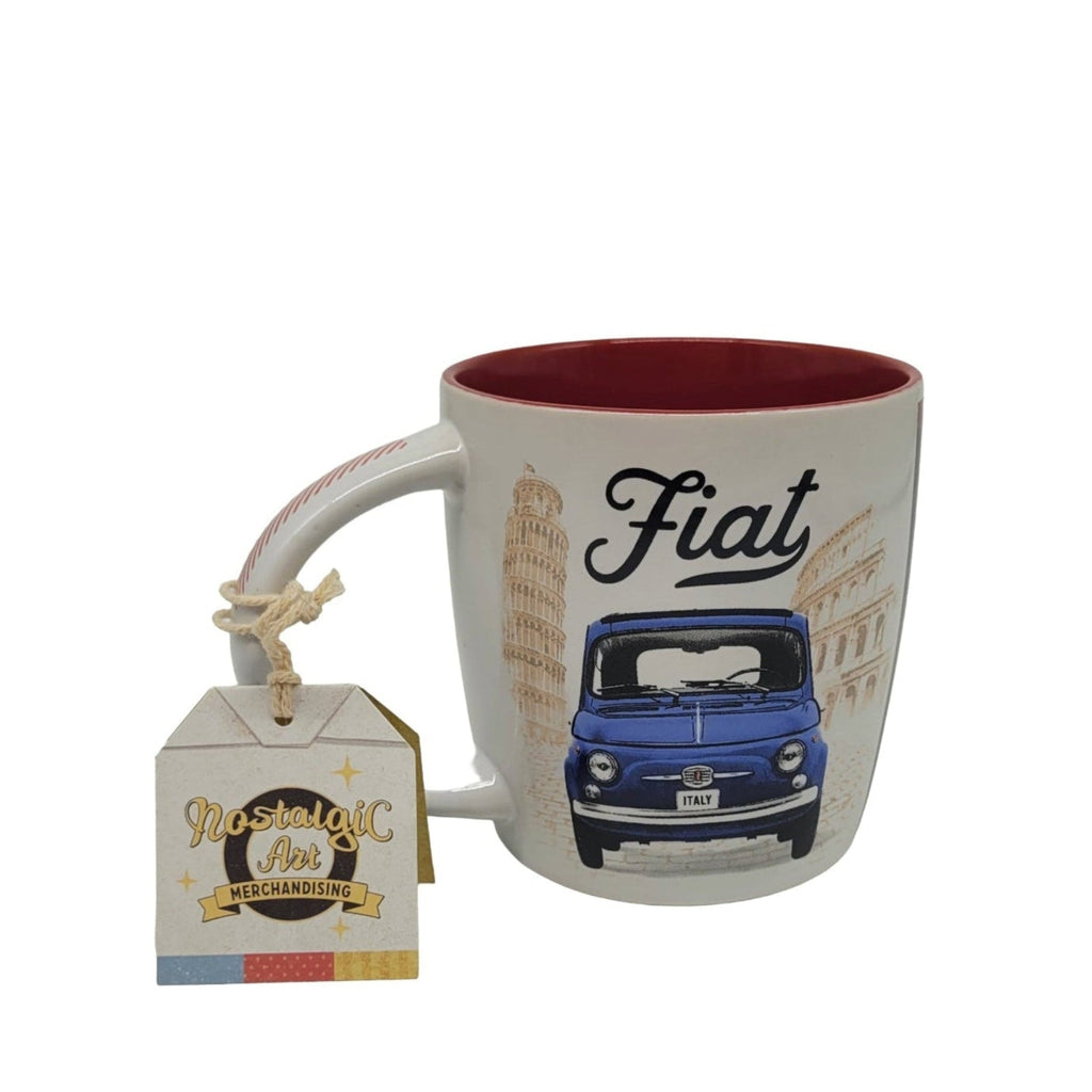 Tasse FIAT 500 - Enjoy the good Times (Nostalgic Art) blauer fiat 500 Hintergrund typische italenische Architektur, enjoy the good times