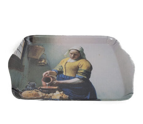 Tasse und Tablett im "Set-2-teilig" J. Vermeer - Die Magd mit dem Milchkrug (310 ml )