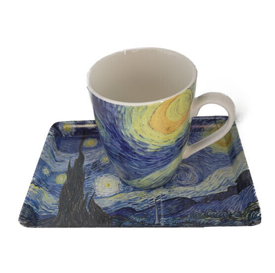 Tasse und Tablett "Set-2-teilig" Vincent van Gogh - Sternennacht (310 ml)