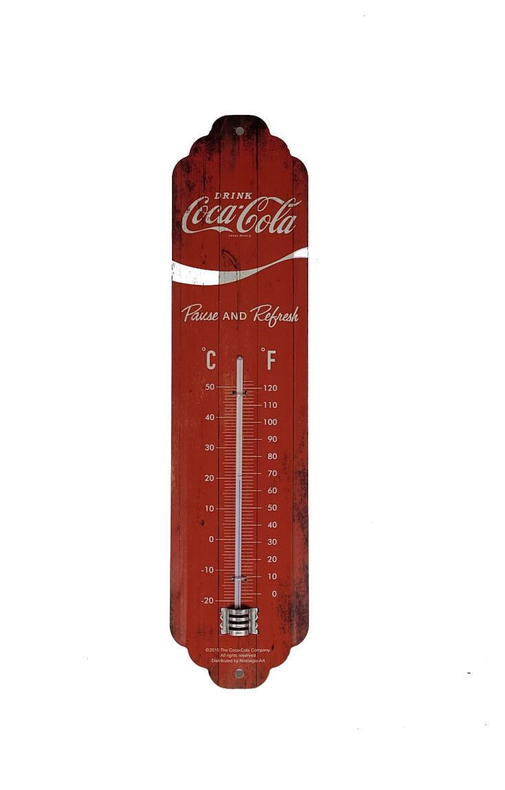 Thermometer Coca-Cola Logo Red Wave (Nostalgic Art)