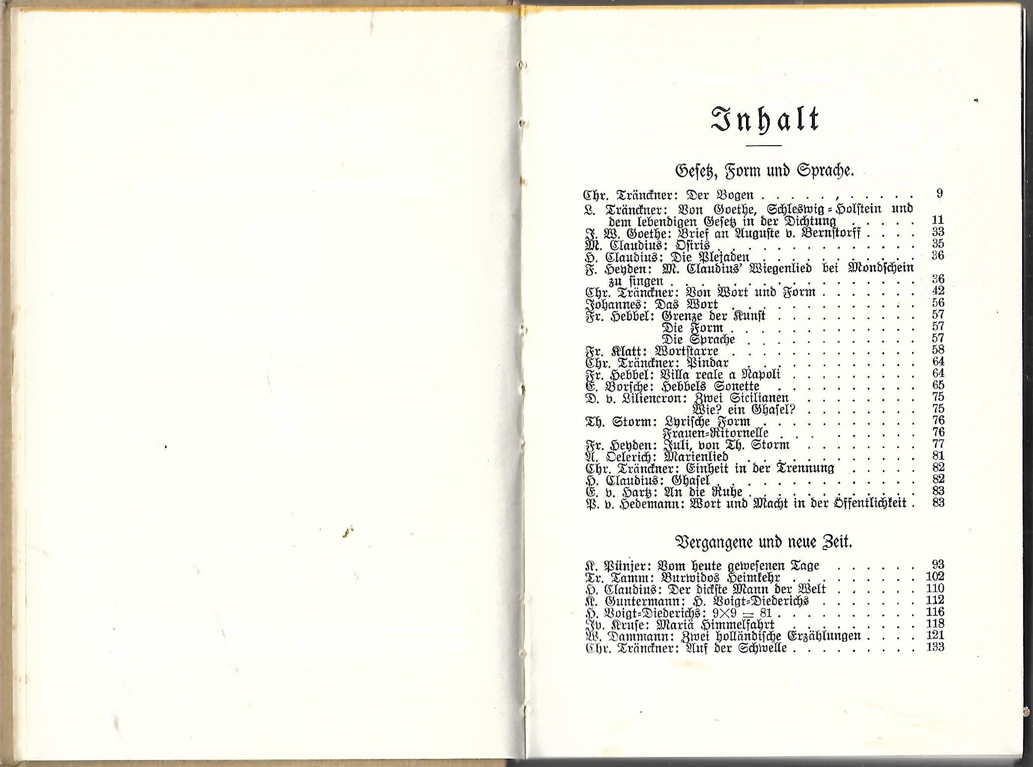 Alte Bücher  Christian Tränckner (Hrsg) Die 4. Truhe - Literarisches Jahrbuch für Schleswig-Holstein 1926 Karl Wachholtz Verlag 