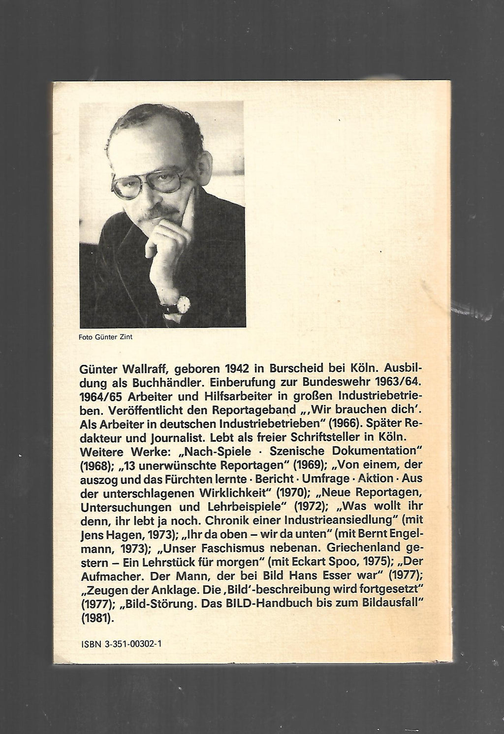 Zeitgeschichte Günter Wallraff Ganz unten Taschenbuch Aufbau Verlag 1987