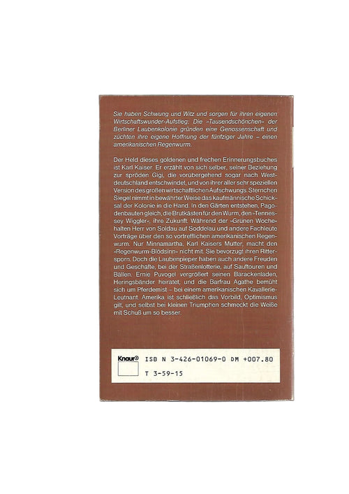 Berlin Georg Lentz Weiße mit Schuß Roman Verlag Knaur Taschenbuch 1981