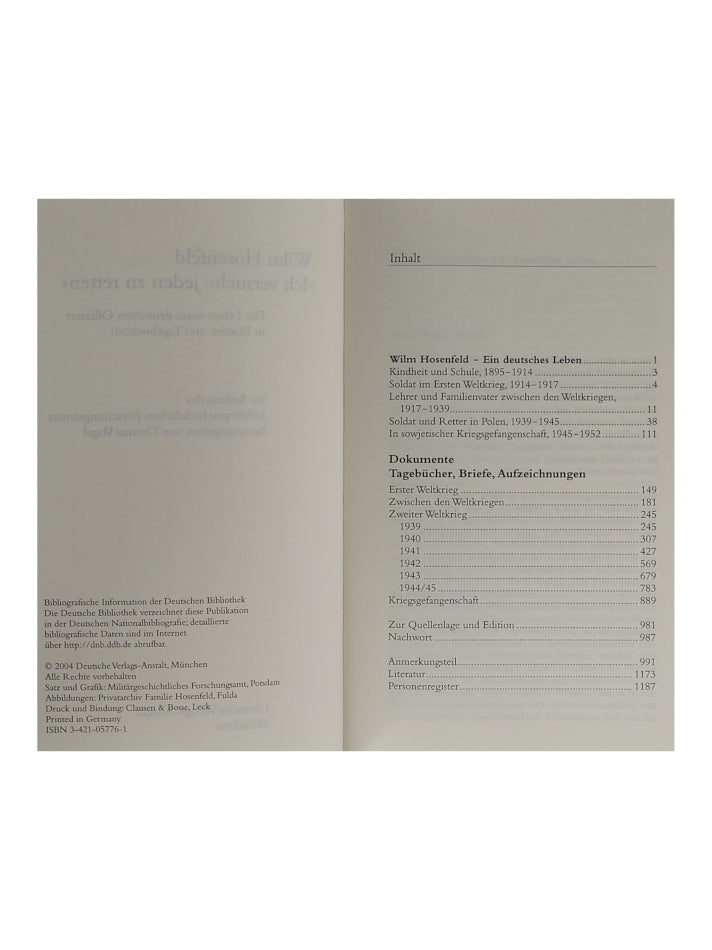 Zeitgeschichte Wilm Hosenfeld - Ich versuche jeden zu retten DVA 2004