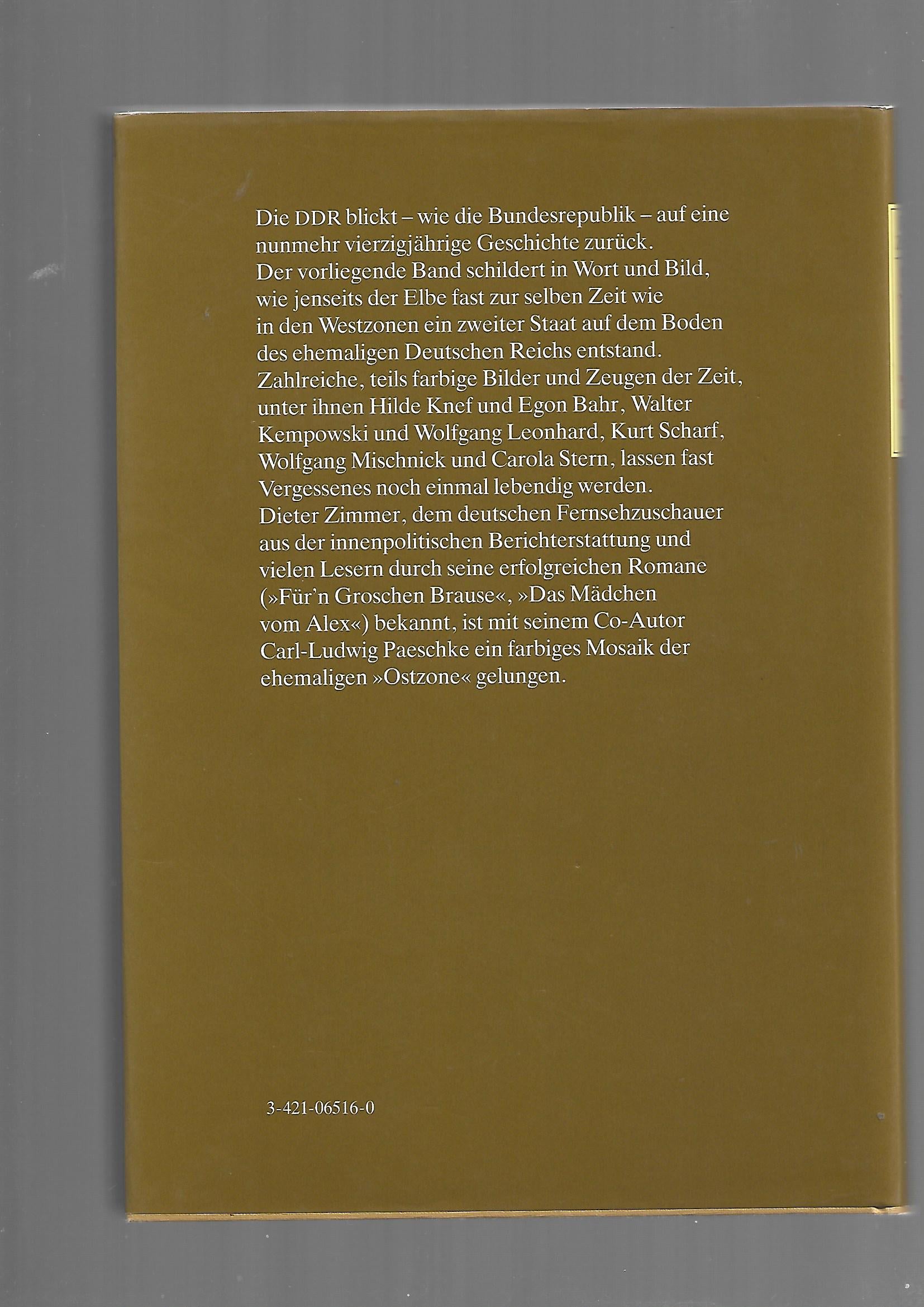 Berlin Dieter Zimmer Auferstanden aus Ruinen Von der SBZ zur DDR Deutsche Verlags-Anstalt Stuttgart 1989