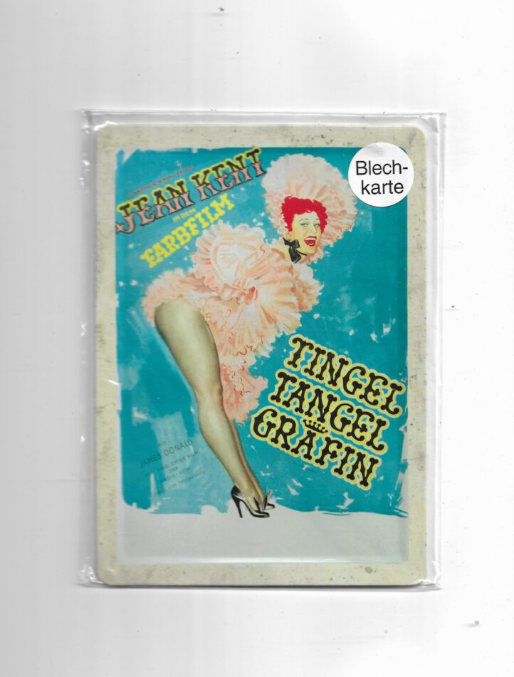 Filmstars Blechpostkarte Jean Kent "Tingel Tangel Gräfin"