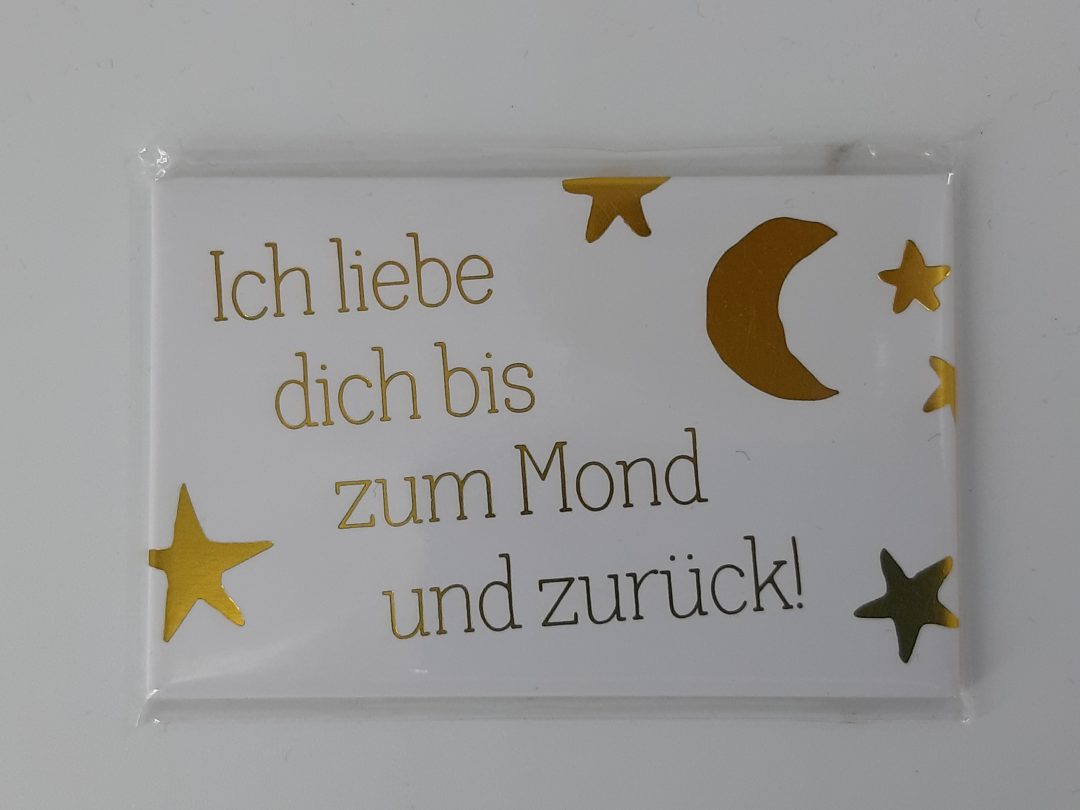 Ich liebe dich bis zum Mond Kühlschrank 5,5 cm x 8,5 cm