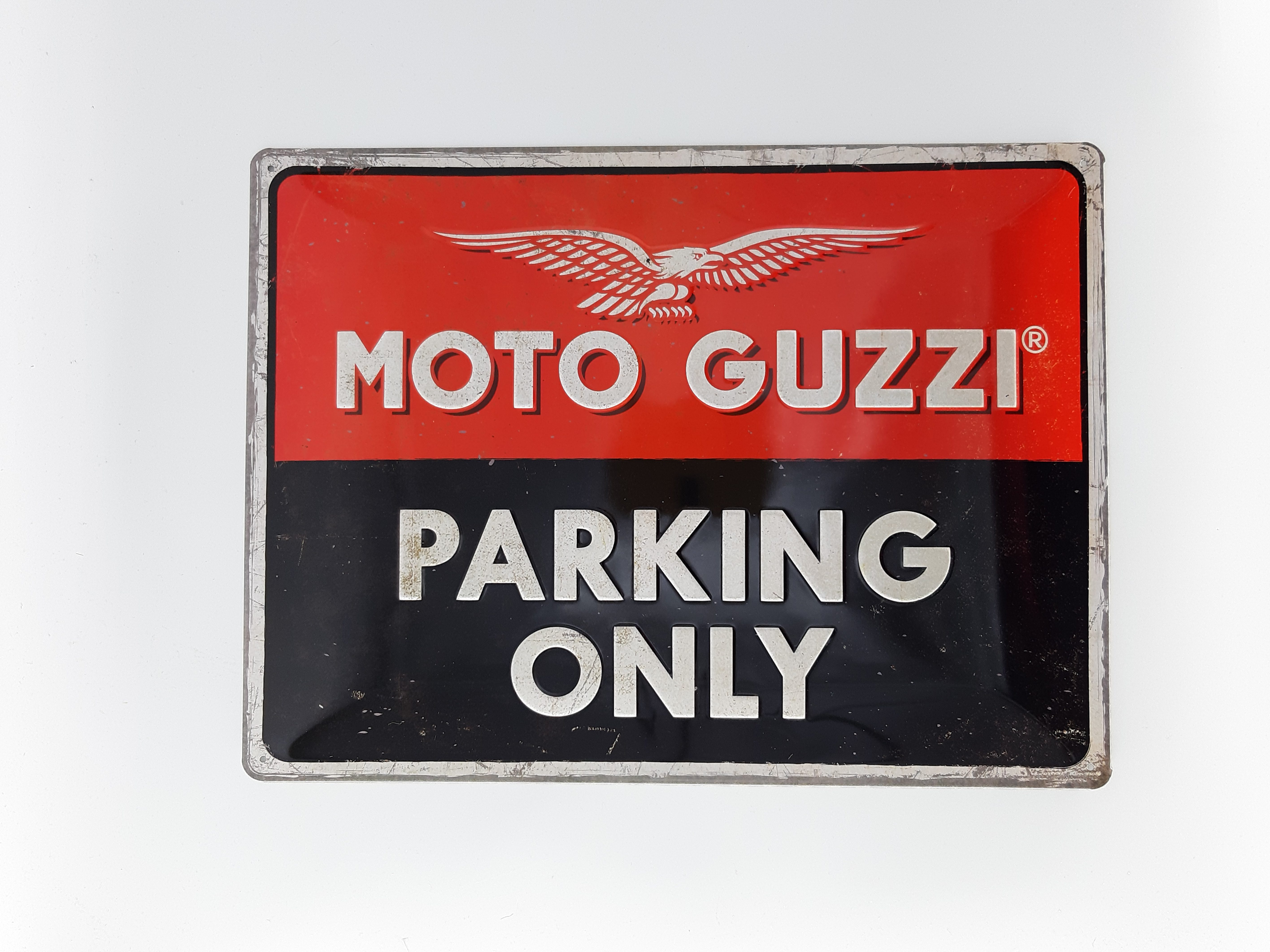 Moto Guzzi Parking Only Nostalgie Blechschild 40 cm NEU  shield 