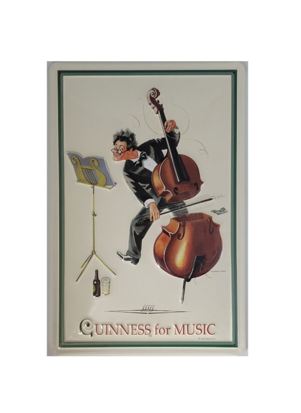 Blechschild Guinness - For Music Kontrabass-Spieler (20 x 30 cm)