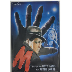 Blechschild Peter Lorre M - Eine Stadt sucht einen Mörder (20 x 30 cm)