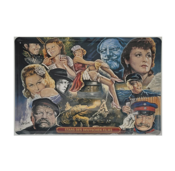 Blechschild Stars des deutschen Films - Rühmann, Dietrich, George u.a. (20 x 30 cm)