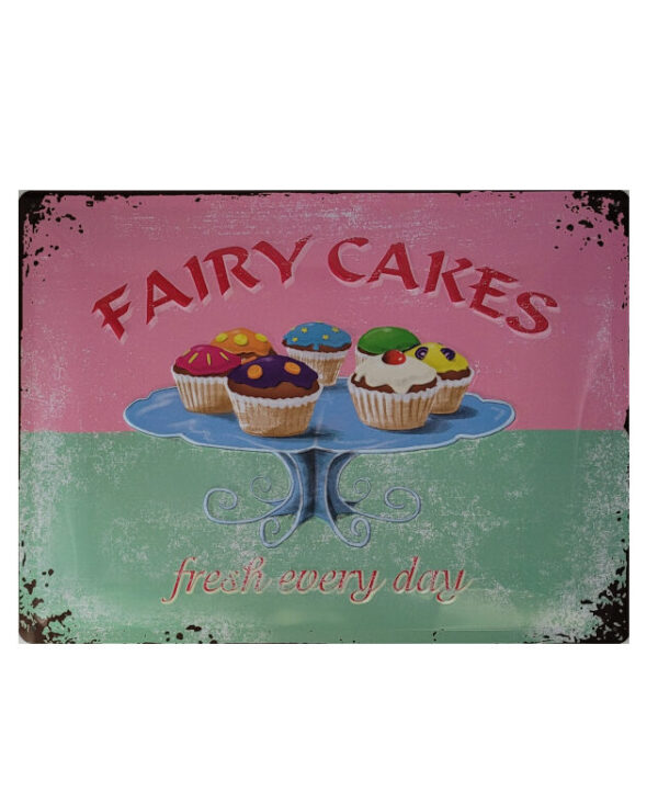 Blechschild Fairy Cakes - Fresh every Day (30 x 40 cm) (Nostalgic Art)