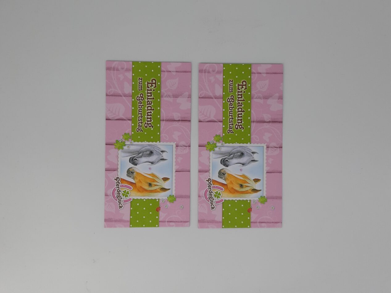 Pferdeglück 8 x Einladung zum Geburtstag mit Kuvert – Bild 3