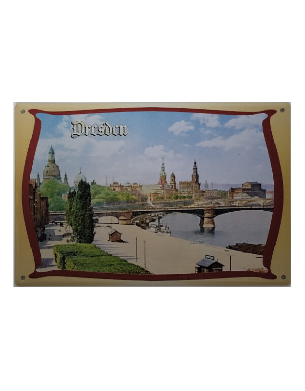 Blechschild Dresden Elbufer - historisch (20 x 30 cm)