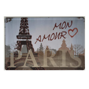 Blechschild Paris - Mon Amour (20 x 30 cm)