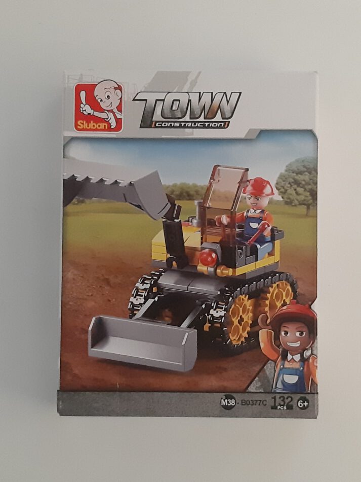 Bausteine Sluban Town Bagger mit 2 Schaufeln Construction 132 Teile Bausteine Bausatz neu mit Lego kompatibel
