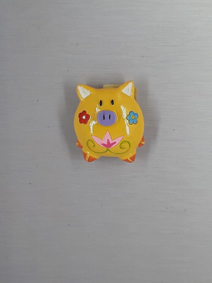 Magnet Glücksschweinchen gelb