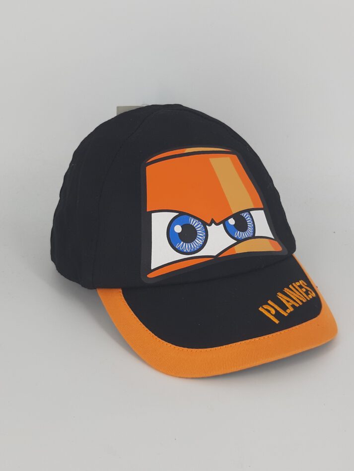 Kinder Kappe Cap – Planes schwarz Größe 54 verstellbar  100 % Baumwolle