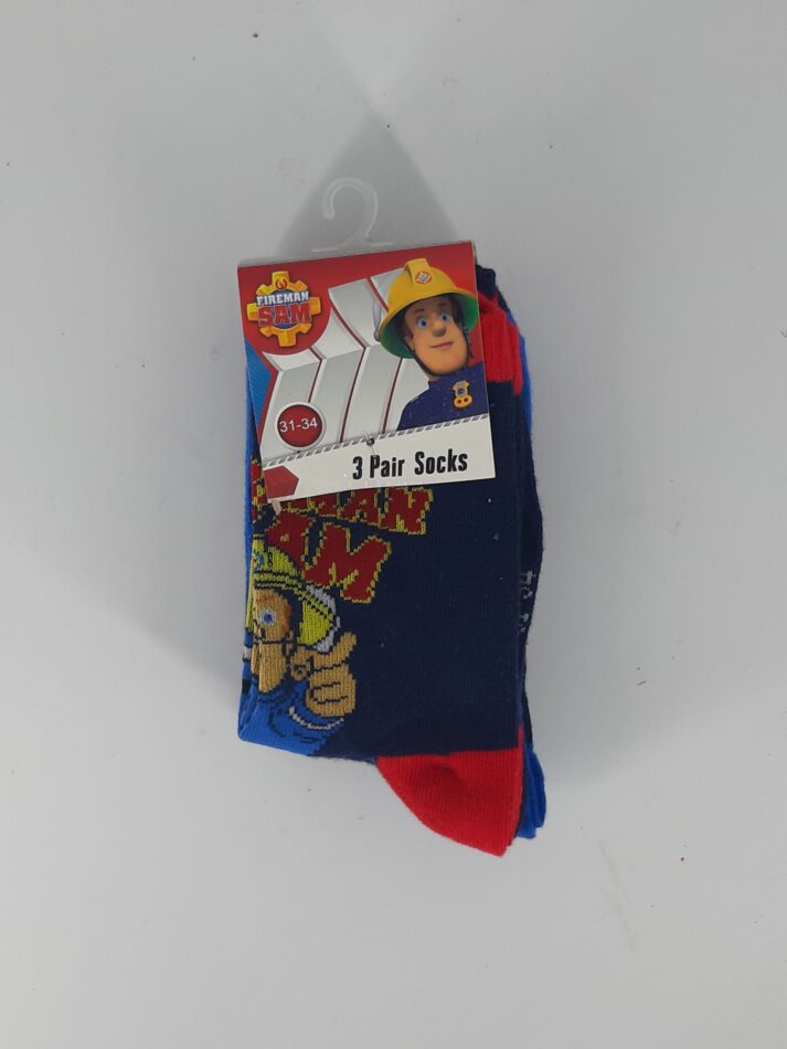 Kinder Socken – 3er Pack Feuerwehrmann Sam Größe 31 - 34