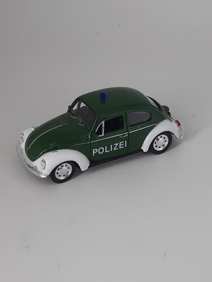 Modellauto VW Käfer - Polizei (aus Metall mit Friktionsmotor) 1:32