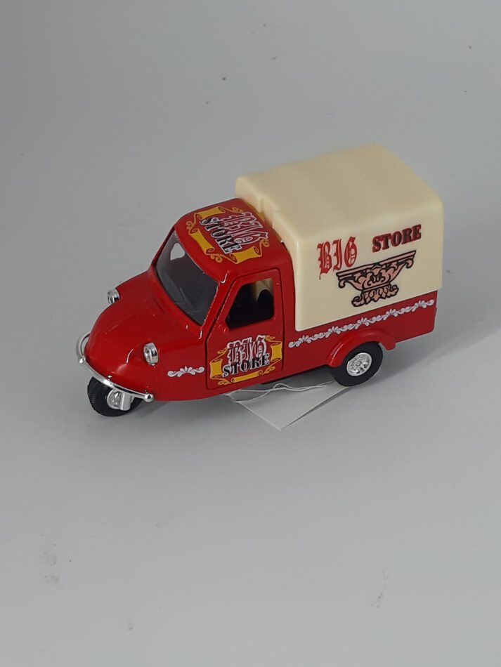 Modellauto Mini Tricycle - rot (aus Metall/Plastik mit Friktionsmotor) 1:36
