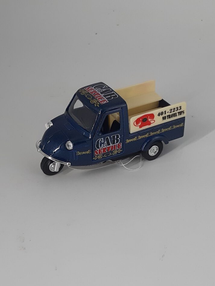 Modellauto Mini Tricycle - blau (aus Metall/Plastik mit Friktionsmotor) 1:36