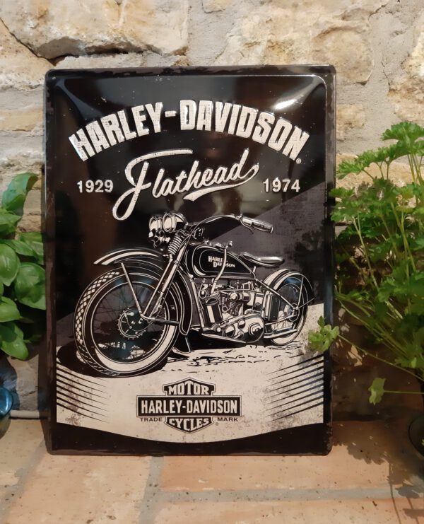 Blechschild Harley Davidson - Flathead 1929 - 1974 (30 x 40 cm) (Nostalgic Art)
