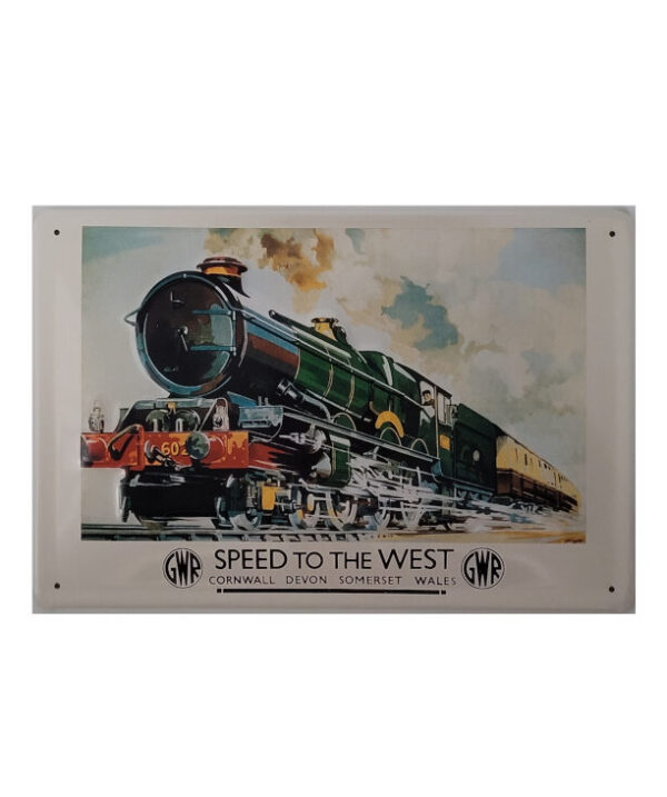 Blechschild Eisenbahn - Speed to the West GWR (20 x 30 cm)