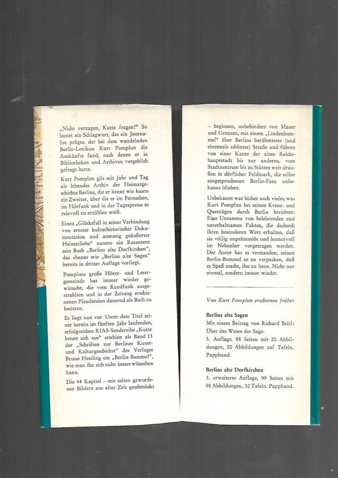 Berlin Kurt Pomplun Kutte kennt sich aus Berlin-Bummel Bruno Hessling Verlag 1971 – Bild 3