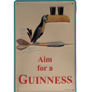 Blechschild Guinness - Aim for a Guinness Tukan (20 x 30 cm)