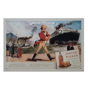 Blechschild Johnnie Walker - Whisky Schiff Time marches on (20 x 30 cm)
