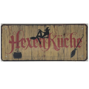 Blechschild Hexenküche (28 x 12 cm)