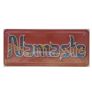 Blechschild Namaste - "नमस्ते"  (28 x 12 cm)