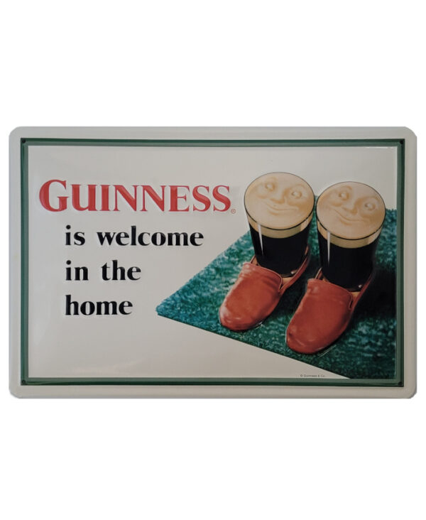 Blechschild Guinness - Is welcome in the home - Slippers (20 x 30 cm)