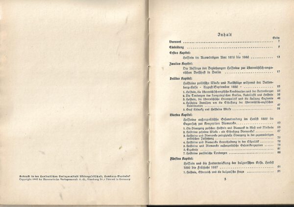 Zeitgeschichte Helmut Krausnick Holsteins Geheimpolitik in der Ära Bismarck 1886 - 1890 Hanseatische Verlagsanstalt Hanburg 1942 – Bild 2