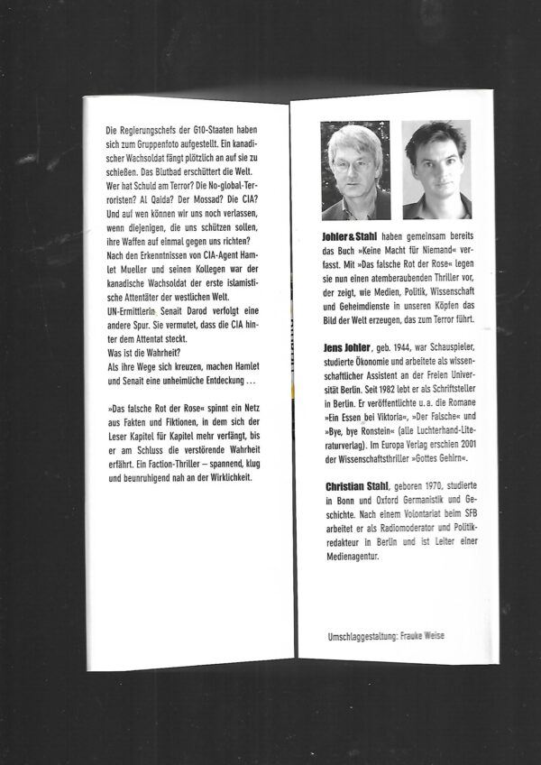 Kriminalroman Johler & Stahl Das falsche Rot der Rose Europa Verlag 2004 – Bild 2