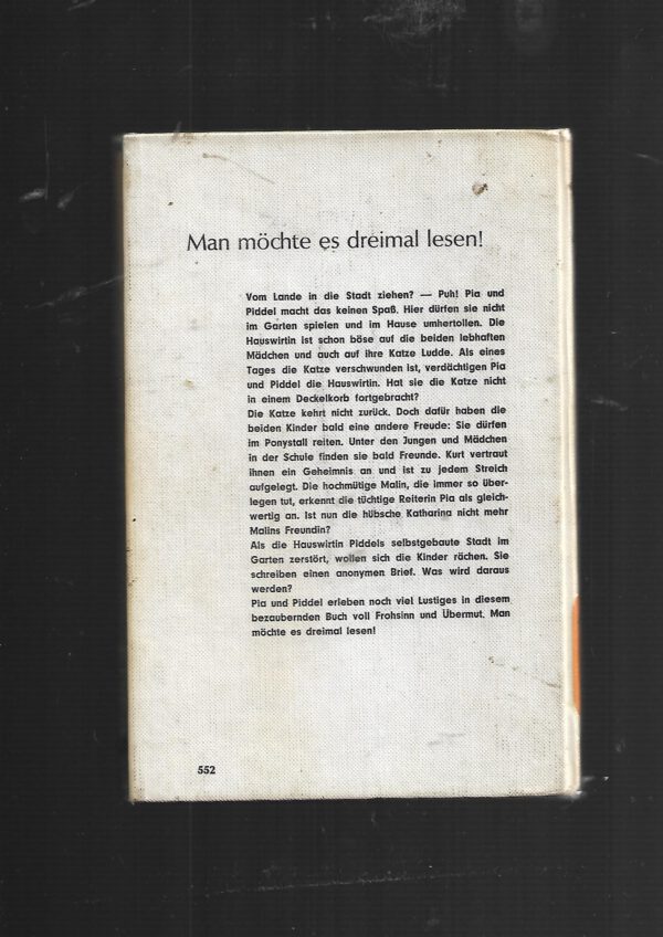 Jugendbuch Nan Inger Pia und Piddel - zwei Mädchen mit tollen Einfällen Engelbert Verlag 1965 – Bild 3