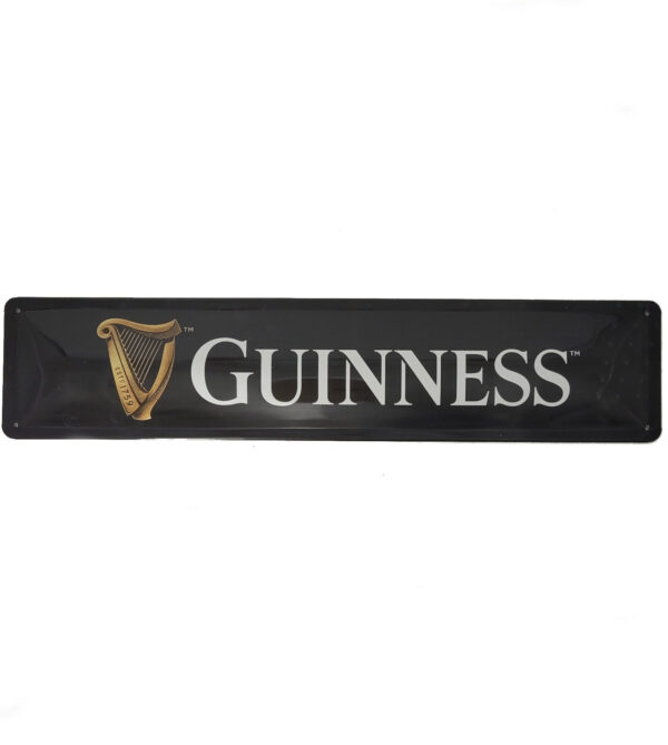 Blechschild Guinness - Harfe schwarz (46 x 10 cm / "Straßenschild")