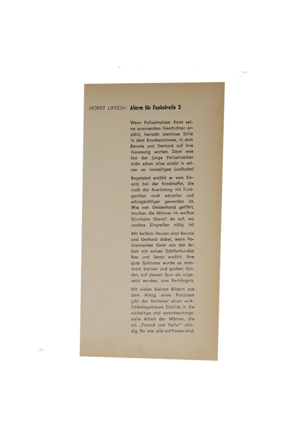 Jugendbuch GJB Horst Lipsch Alarm für Funkstreife 3 Fischer-Verlag 1965 – Bild 3