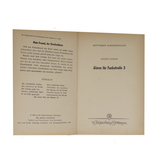 Jugendbuch GJB Horst Lipsch Alarm für Funkstreife 3 Fischer-Verlag 1965 – Bild 2