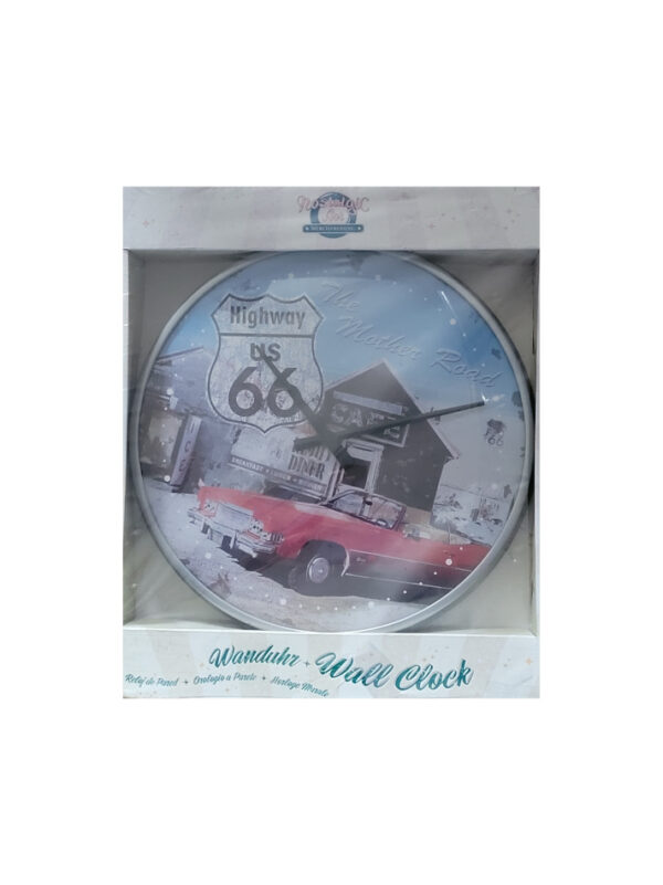 Nostalgic Art Wanduhr Highway US 66 - The Mother Road ca. Ø 31 cm, Neu und OVP – Bild 3