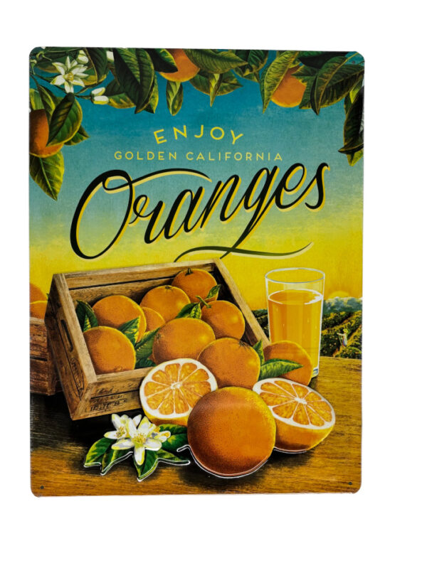 Blechschild Enjoy Golden California Oranges (30 x 40 cm) (Nostalgic Art)