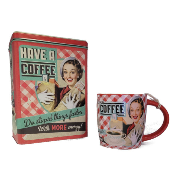 Angebot "Geschenkset 09" Have a coffee Tasse & Vorratsdose L  - Say it's 50's  (Nostalgic Art)