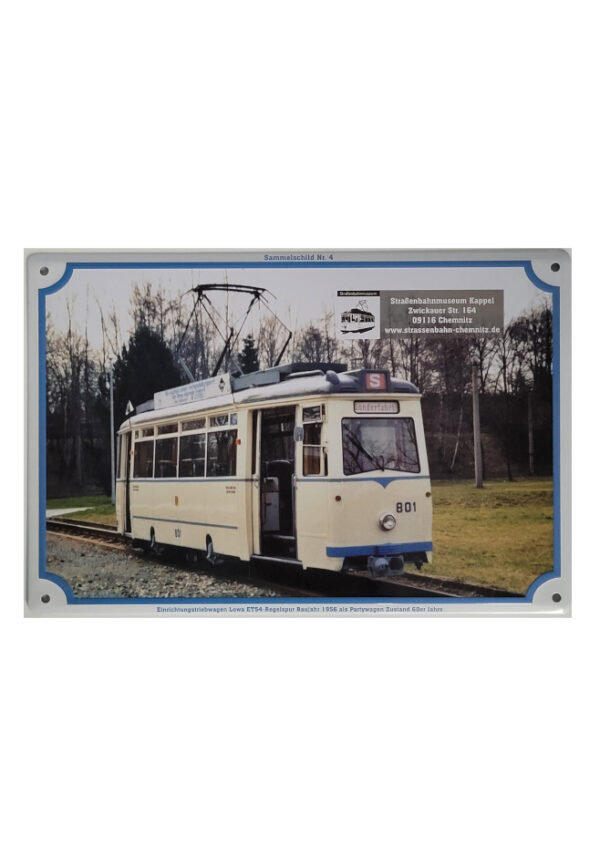 Blechschild Straßenbahn Einrichtungstriebwagen-1956 Sammelschild Nr. 4 (20 x 30 cm)